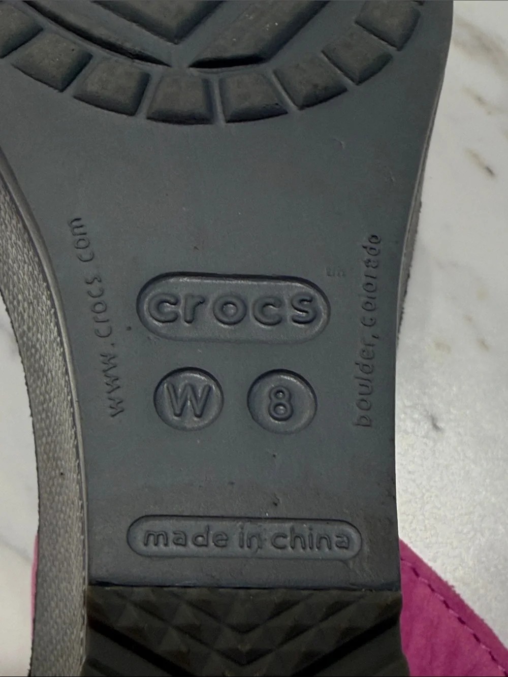 CROCS Leigh II Women’s Ankle-Strap Wedge Sandals Purple & Gray Size 8